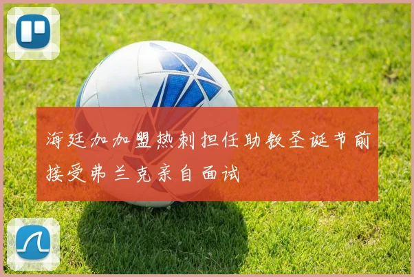 海廷加加盟热刺担任助教圣诞节前接受弗兰克亲自面试