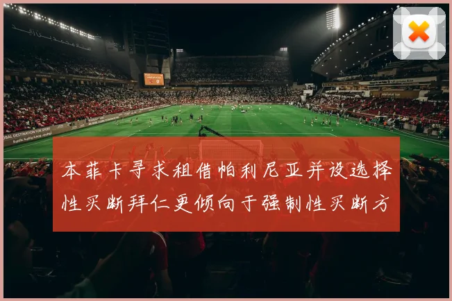 本菲卡寻求租借帕利尼亚并设选择性买断拜仁更倾向于强制性买断方案